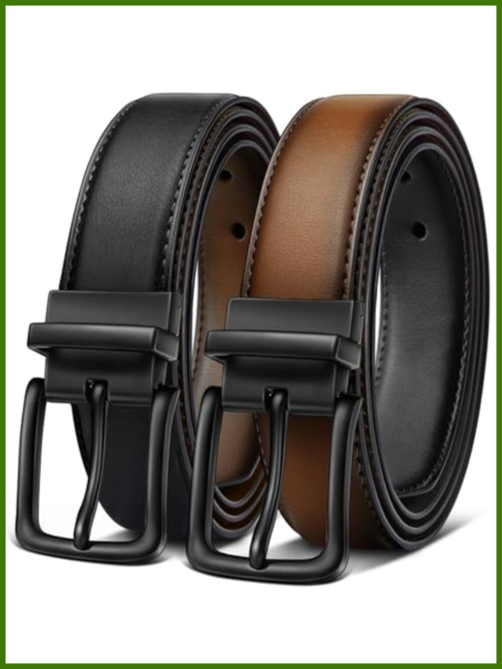 Men's Reversible Genuine Leather Belt Trimmable 2-in-1 Gift Boxed